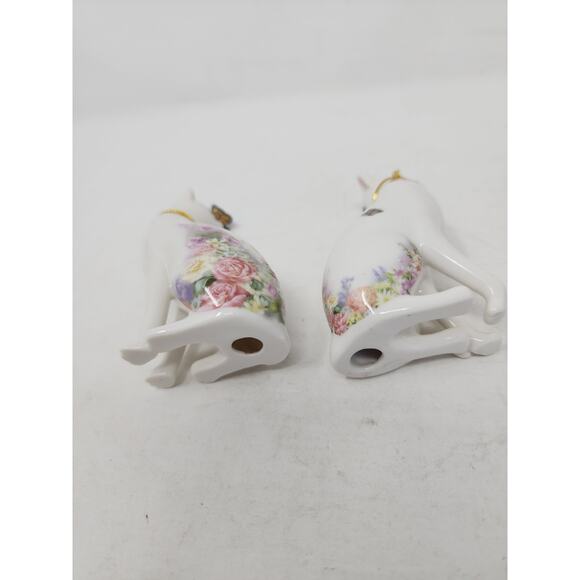 Westland KittyKats Figurines White Floral Cats Butterfly Musical Snow Globe (4) - Picture 5 of 15